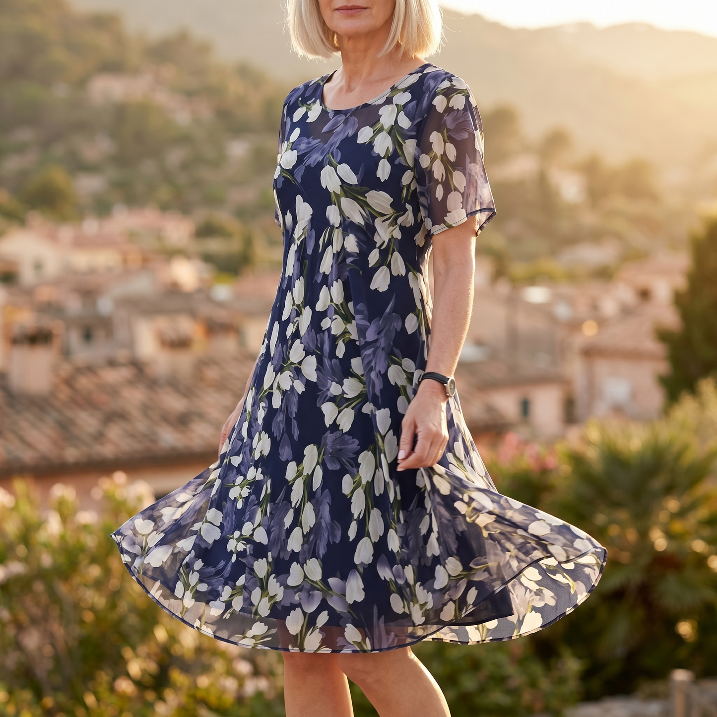 Bellavine | Coastal Bloom A Line Dress