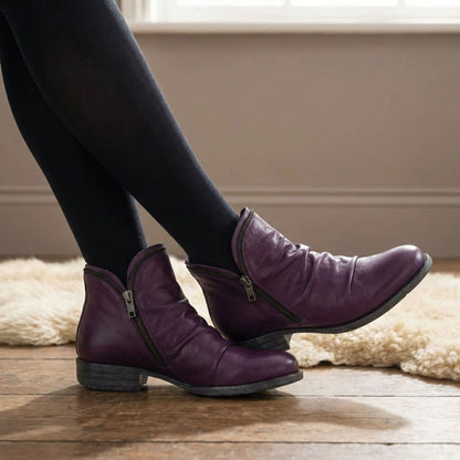 Lyselle | Double Zip Low Heel Ankle Boots