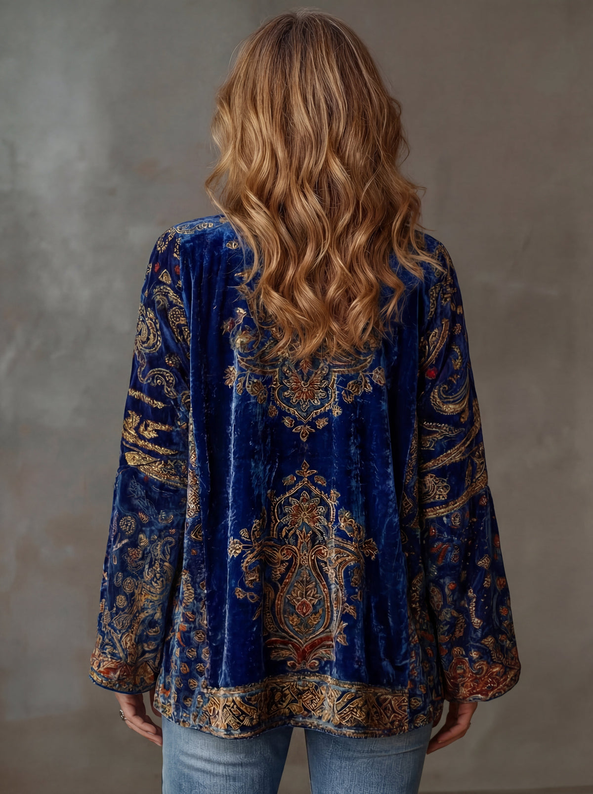 Evanthea | Artistic Velvet Print Cardigan