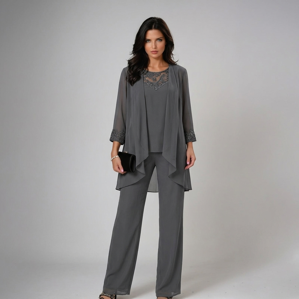 Thessalie | Elegant Wide Leg Three Piece Outfit
