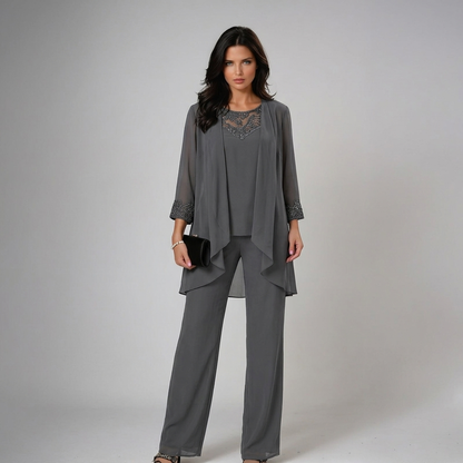 Thessalie | Elegant Wide Leg Three Piece Outfit