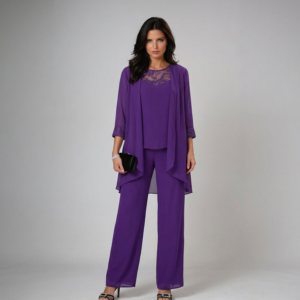 Thessalie | Elegant Wide Leg Three Piece Outfit