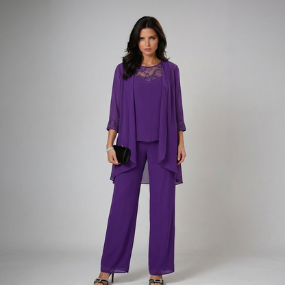 Thessalie | Elegant Wide Leg Three Piece Outfit