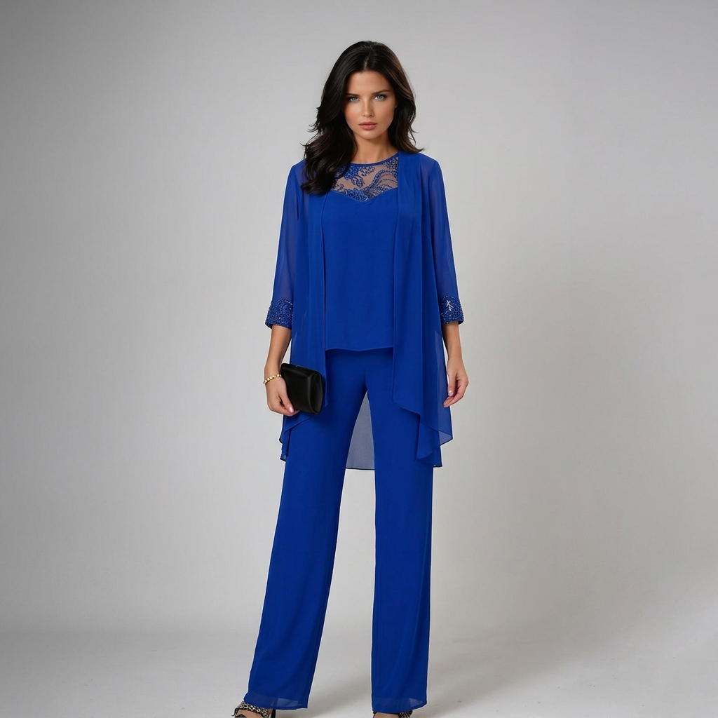 Thessalie | Elegant Wide Leg Three Piece Outfit