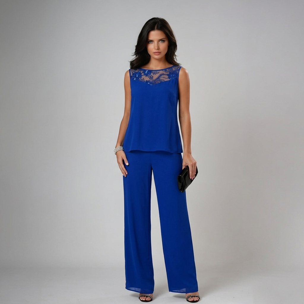 Thessalie | Elegant Wide Leg Three Piece Outfit