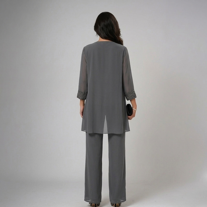 Thessalie | Elegant Wide Leg Three Piece Outfit