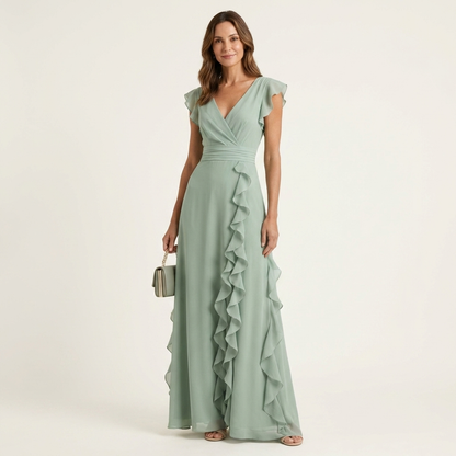 Evelina | Ruffle Wrap Maxi Dress
