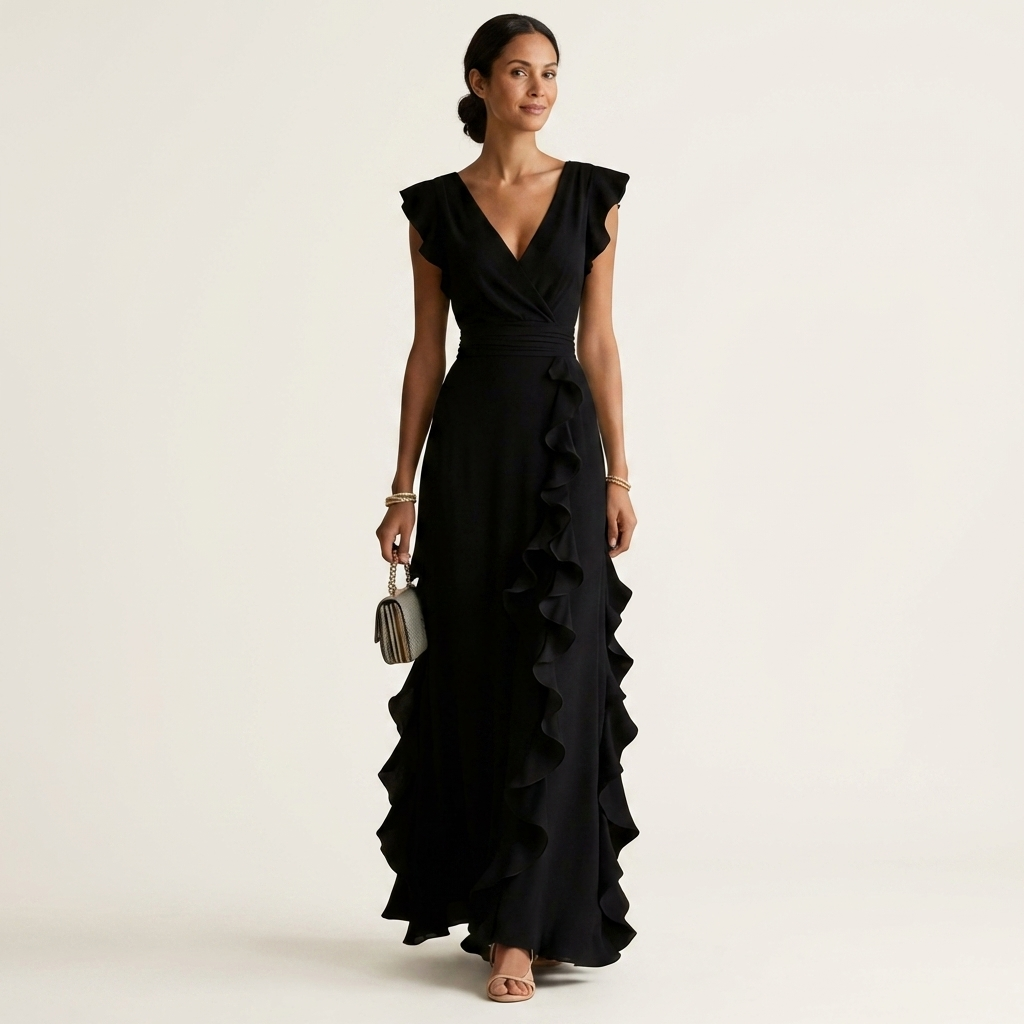 Evelina | Ruffle Wrap Maxi Dress