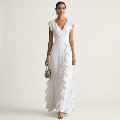 Evelina | Ruffle Wrap Maxi Dress
