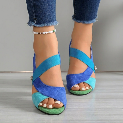 Kalista | Two Tone Block Heel Sandals