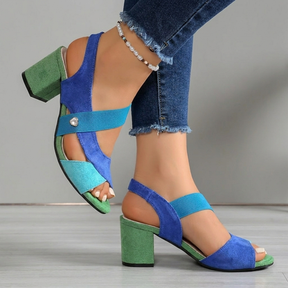 Kalista | Two Tone Block Heel Sandals