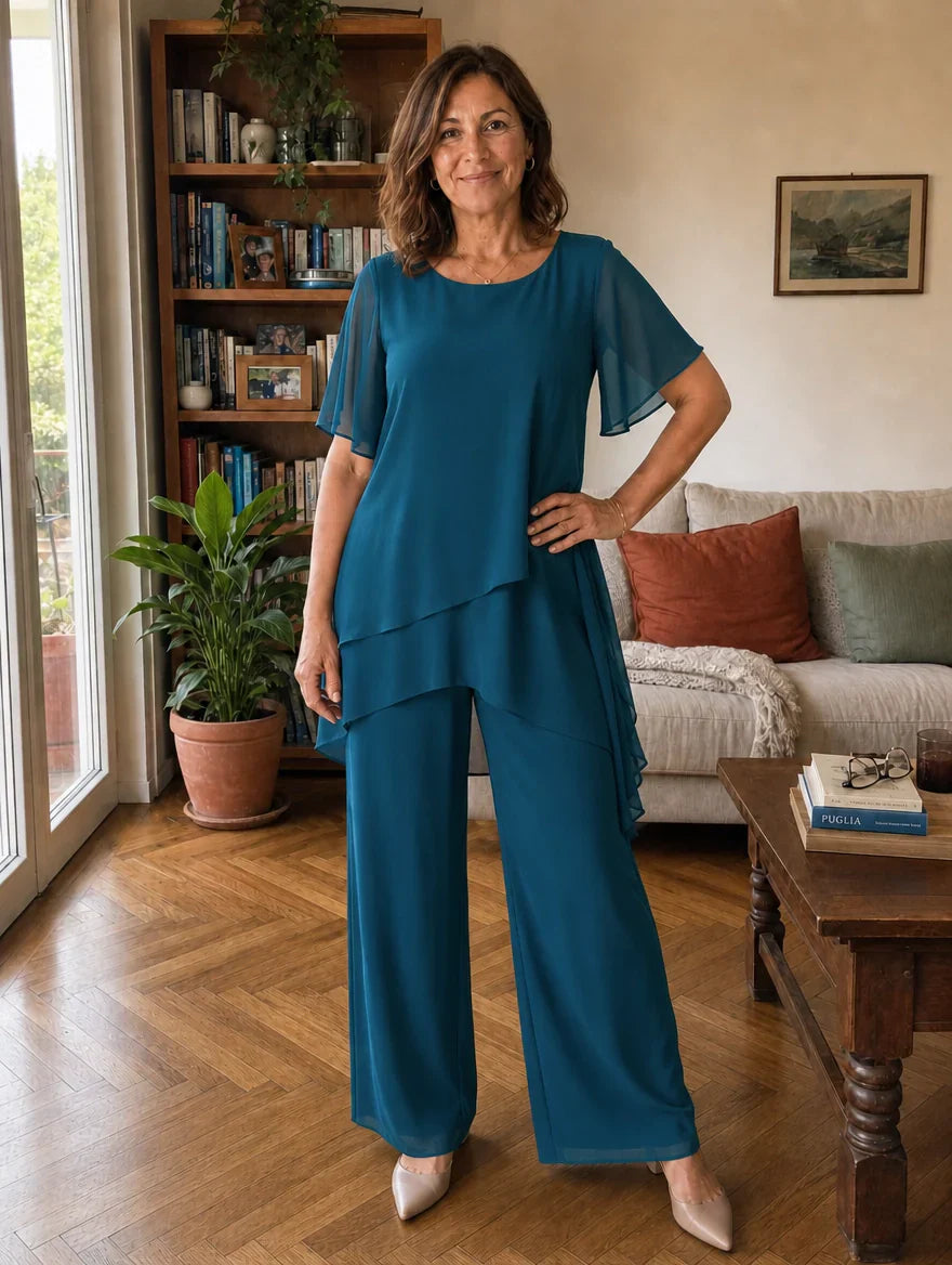 Orlithia | Elegant Chiffon Two Piece Set