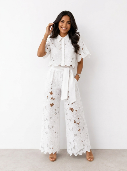 Sylverie | Floral Lace Two Piece Set