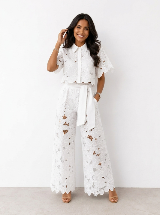 Sylverie | Floral Lace Two Piece Set