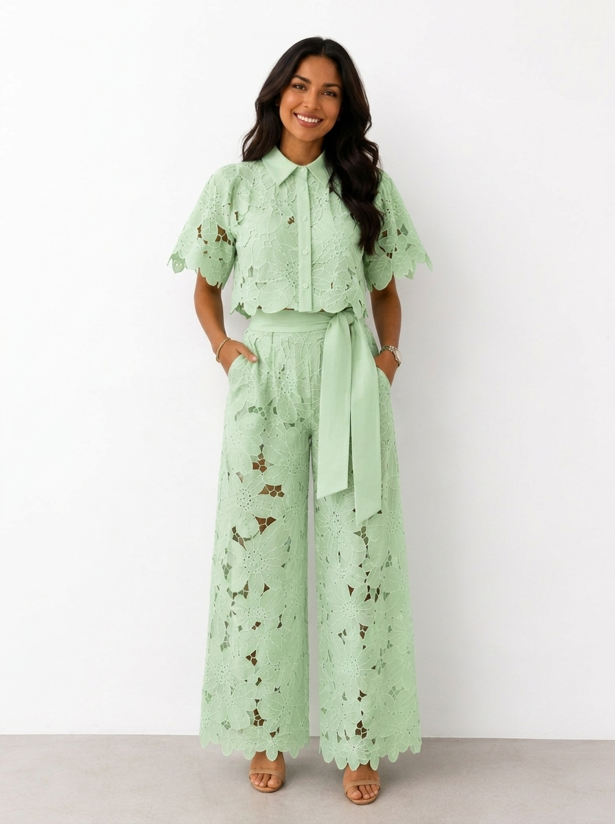 Sylverie | Floral Lace Two Piece Set