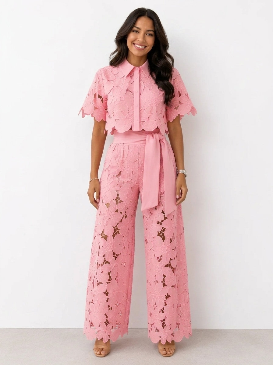 Sylverie | Floral Lace Two Piece Set