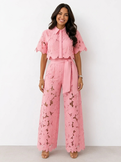 Sylverie | Floral Lace Two Piece Set