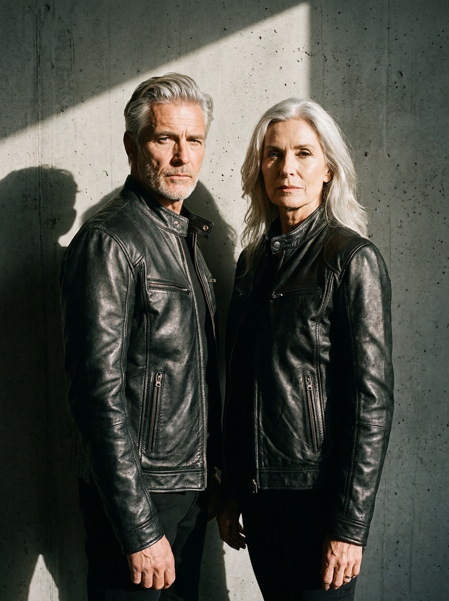 Oberon | Slim Fit Zip Front Biker Jacket