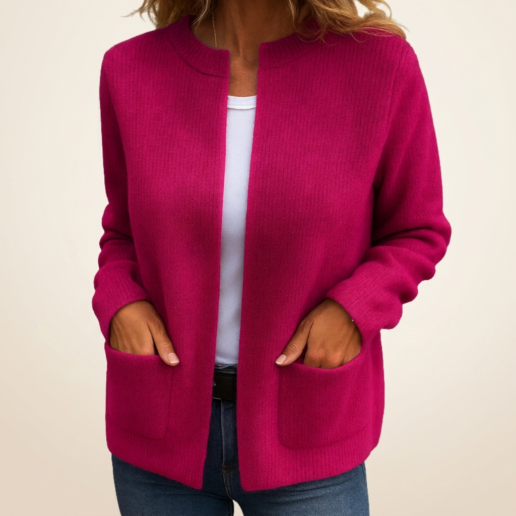 Fabiola | Classic Open Front Knit Cardigan