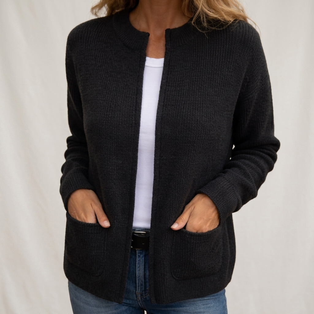 Fabiola | Classic Open Front Knit Cardigan