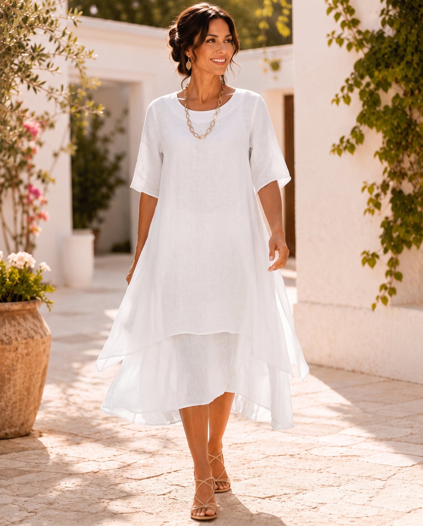 Delmara | Layered Chiffon Midi Dress