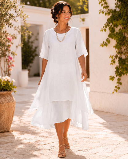 Delmara | Layered Chiffon Midi Dress