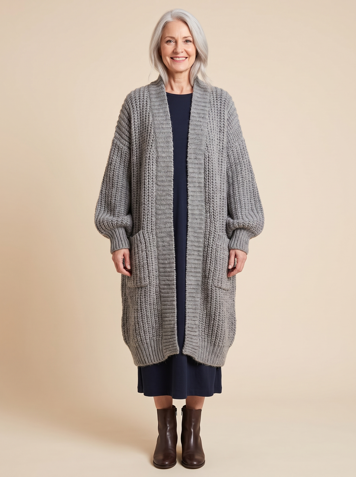 Iolanthe | Textured Pocket Long Cardigan