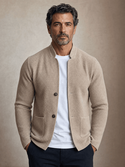 Bramley | Textured Stand Collar Blazer