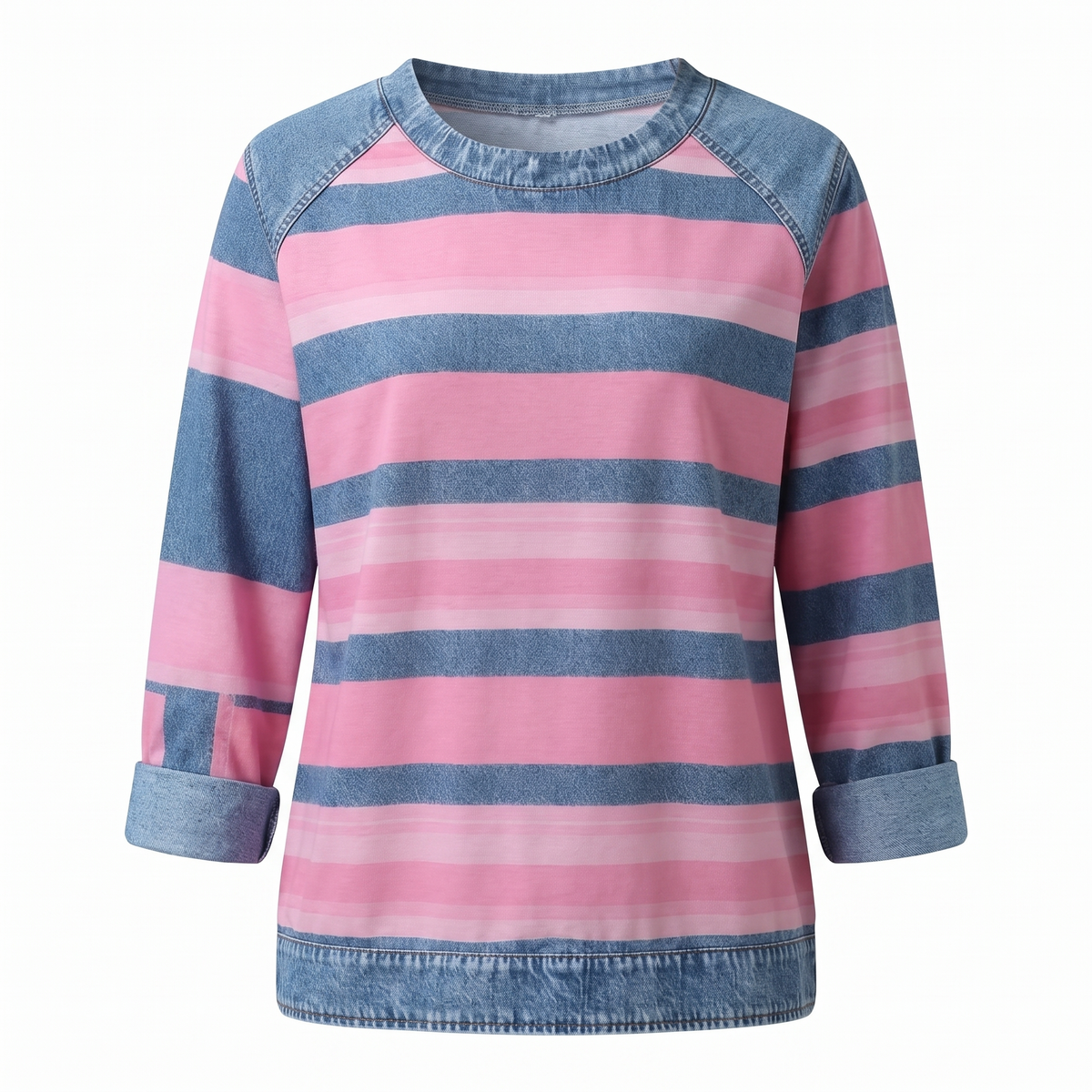 Galena | Contrast Trim Striped Sweater