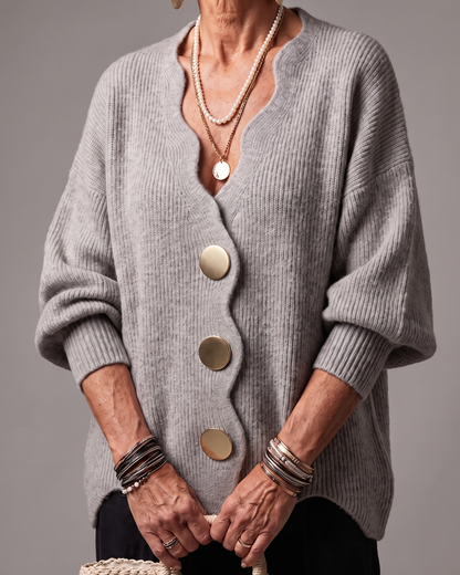 Calyra | Relaxed V Neck Statement Cardigan