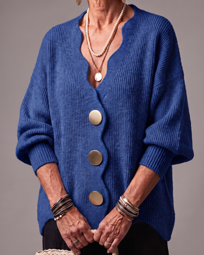 Calyra | Relaxed V Neck Statement Cardigan