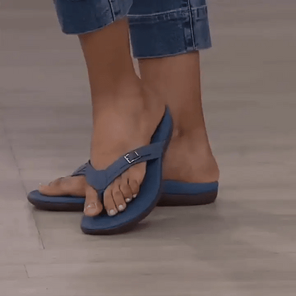 Syllwyn | Buckle Strap Toe Post Cushioned Flat Flip Flops