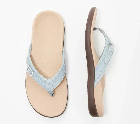 Syllwyn | Buckle Strap Toe Post Cushioned Flat Flip Flops