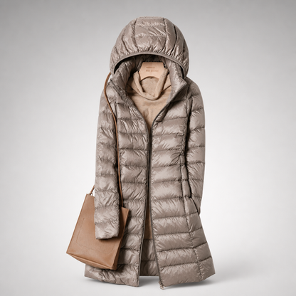 Jorielle | Lightweight Hooded Long Puffer Coat