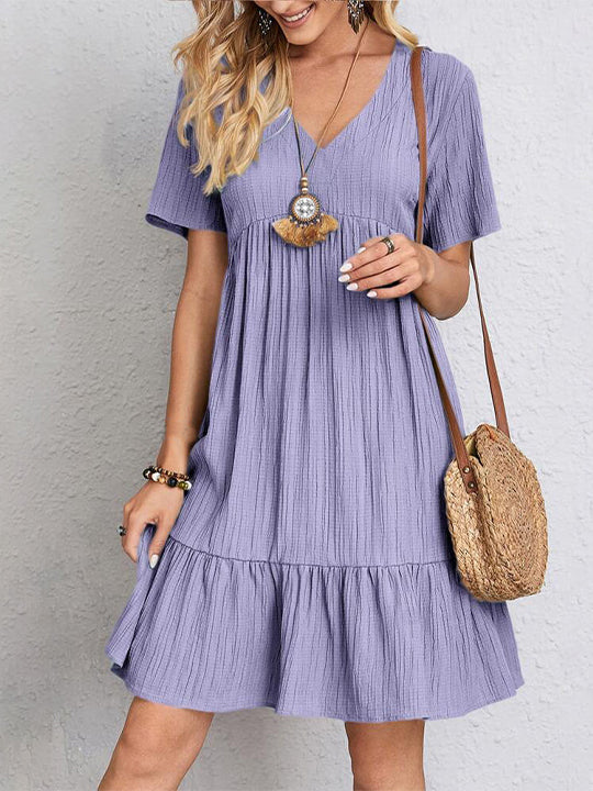 Noravyn | Ruffle Hem Casual Mini Dress
