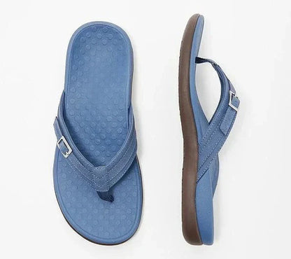 Syllwyn | Buckle Strap Toe Post Cushioned Flat Flip Flops