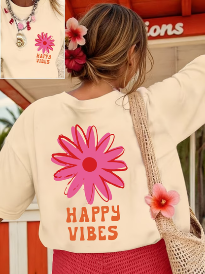 Norlisse | Happy Vibes Graphic T Shirt
