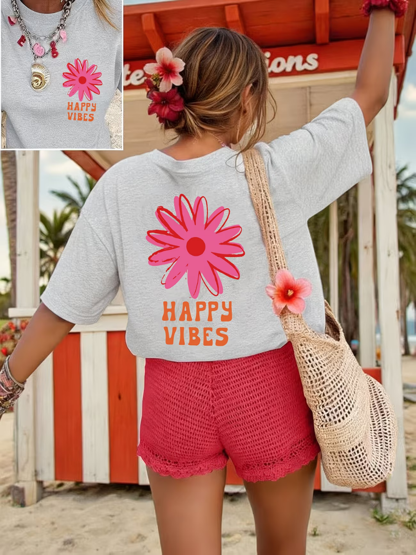 Norlisse | Happy Vibes Graphic T Shirt