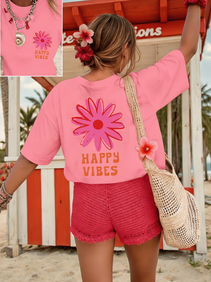 Norlisse | Happy Vibes Graphic T Shirt