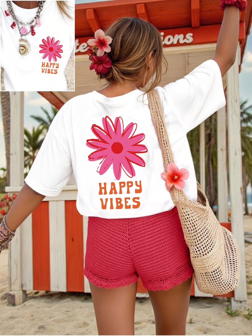 Norlisse | Happy Vibes Graphic T Shirt