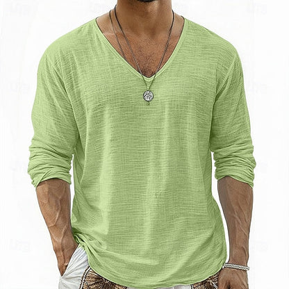 Alton | Lightweight Slub V Neck Shirt