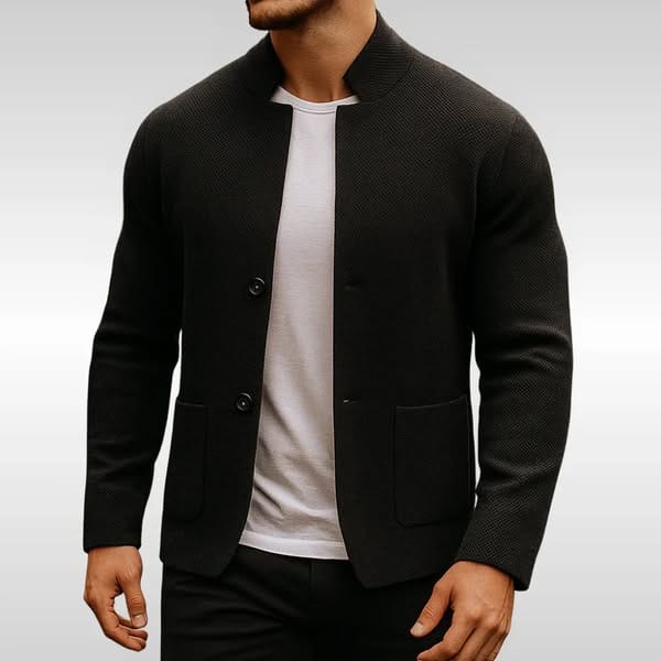 Bramley | Textured Stand Collar Blazer