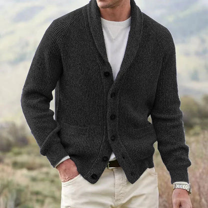 Ambrose | Shawl Collar Button Knit Cardigan