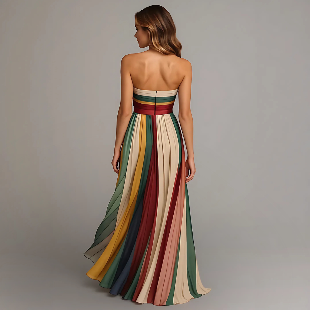 Isadora | Strapless Pleated Maxi Dress