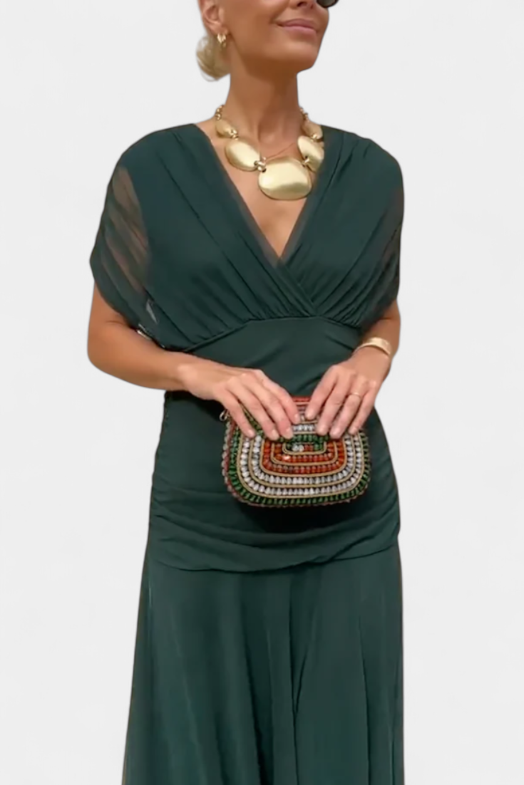 Mirevanna | Twist Front Printed Evening Dress