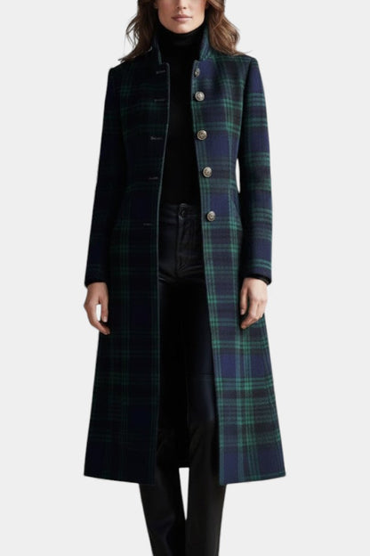 Zelda | Refined Plaid Long Coat