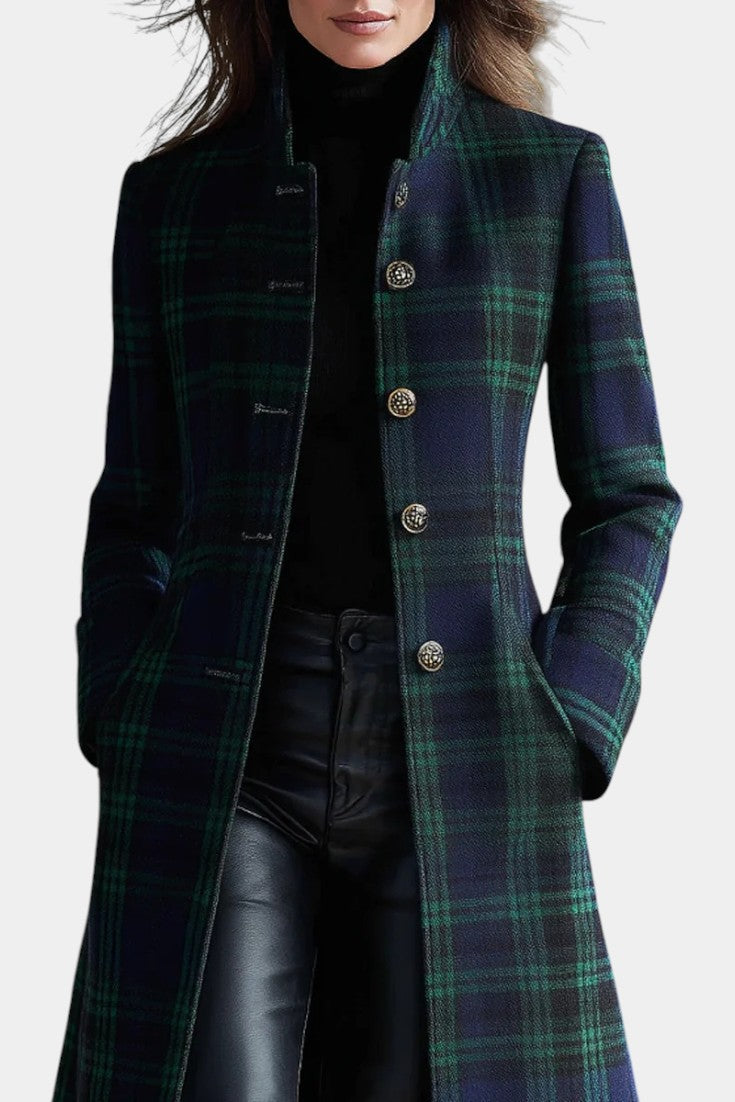 Zelda | Refined Plaid Long Coat