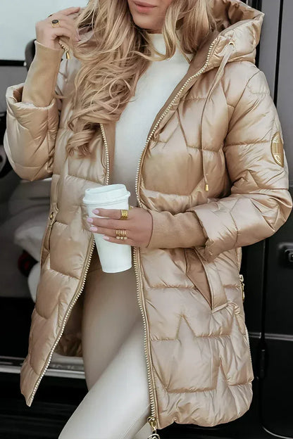 Goldie | Quilted Hooded Long Puffer Coat