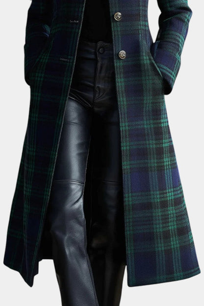 Zelda | Refined Plaid Long Coat
