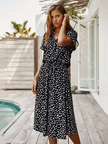 Primrose | Printed Tie Waist Midi Dress
